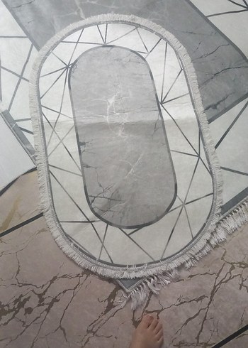 Gri Geometrik Desenli Modern Halı - Görsel 4