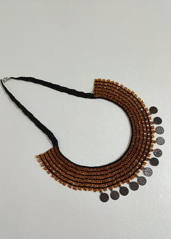 Kahverengi Boncuklu Bohem Kolye - Görsel 2