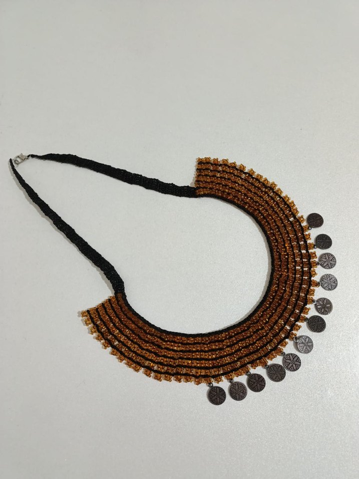 Kahverengi Boncuklu Bohem Kolye - Görsel 2