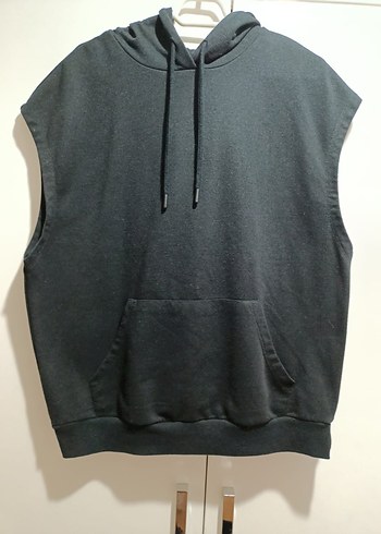 Kapüşonlu Kolsuz Sweatshirt