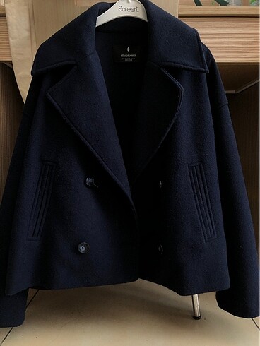 Stradivarius Stradivarius Kısa Lacivert Kaban S-M