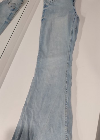 Bershka Mavi Loose Fit Midi Denim Kadın Jean