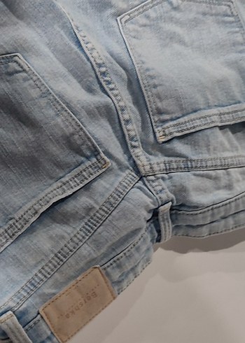 s Beden Mavi Loose Fit Midi Denim Kadın Jean