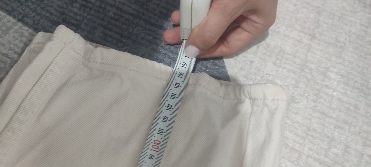 Beyaz Kadın Keten Pantolon Midi Boy - Görsel 3