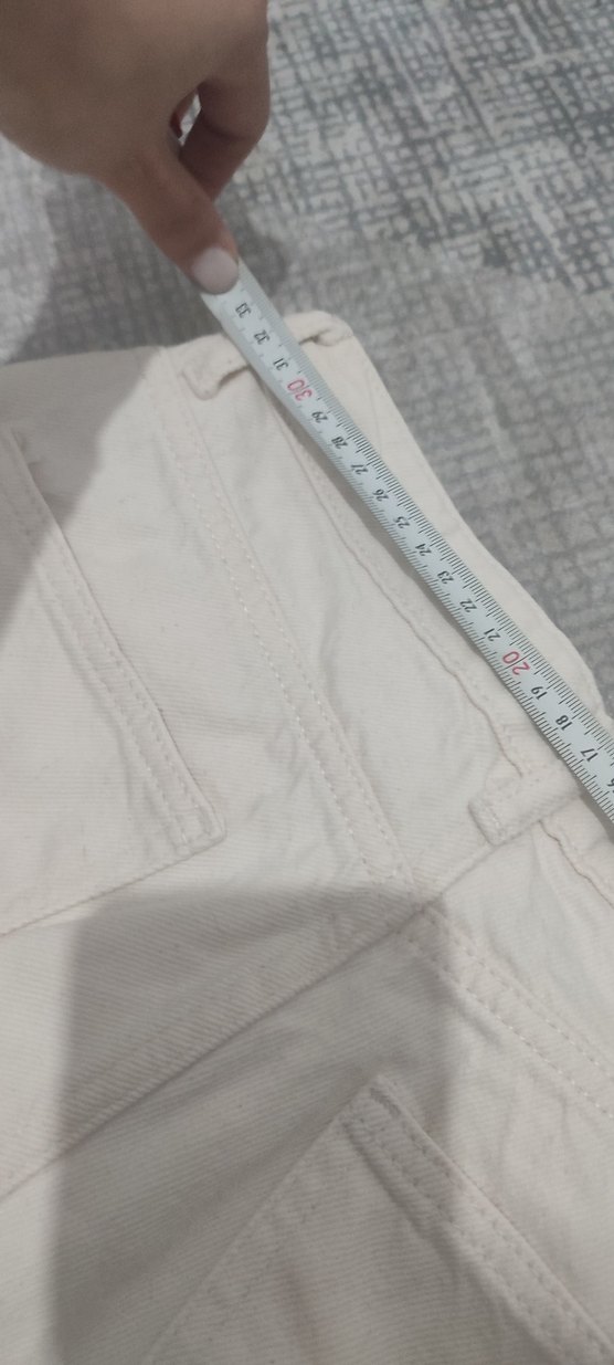 Beyaz Kadın Keten Pantolon Midi Boy - Görsel 4