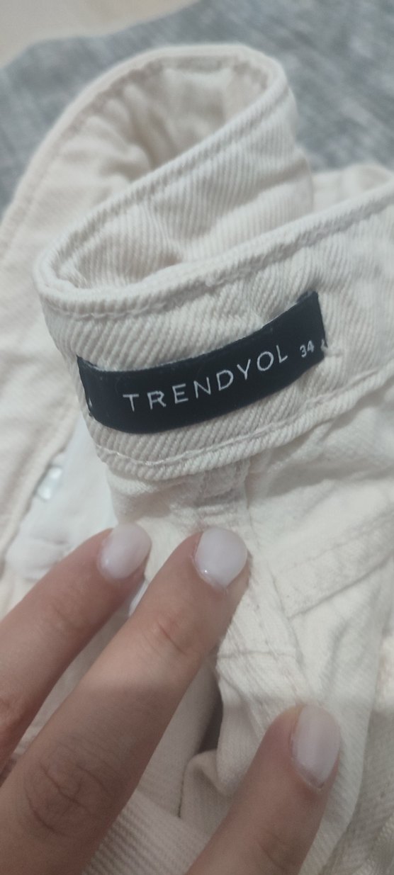 Beyaz Kadın Keten Pantolon Midi Boy - Görsel 2