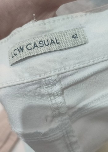 Beyaz Regular Fit kot Kadın Pantolon - Görsel 2