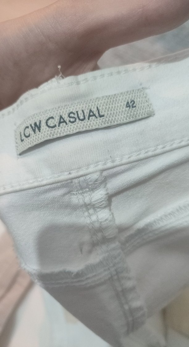 Beyaz Regular Fit kot Kadın Pantolon - Görsel 2