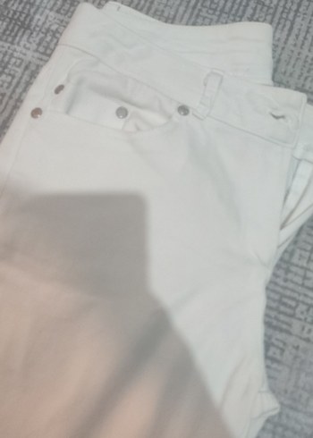 Kadın Beyaz Normal Kesim Kumaş Pantolon - Görsel 3