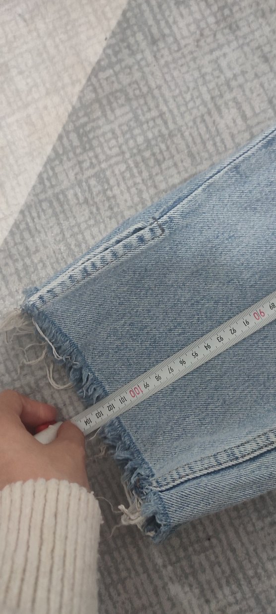 Kadın Mavi Midi Denim Pantolon - Görsel 4