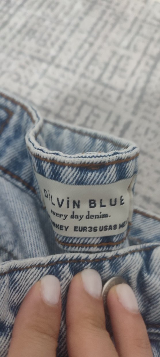 Kadın Mavi Midi Denim Pantolon - Görsel 2