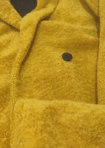 Sarı Düğmeli Midi Kadın Kaban - Görsel 5