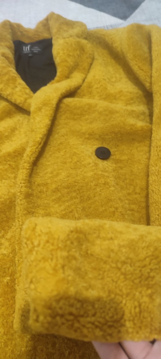 Sarı Düğmeli Midi Kadın Kaban - Görsel 5