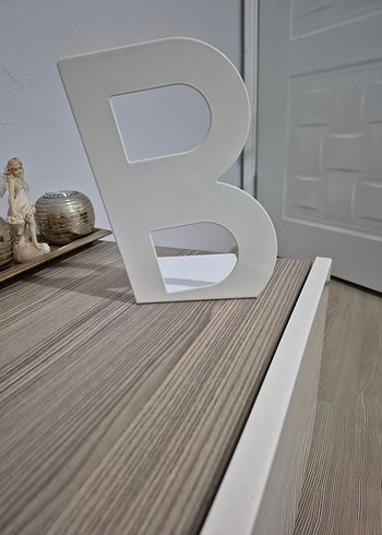 B Harfi Dekoratif Obje Beyaz - Görsel 4