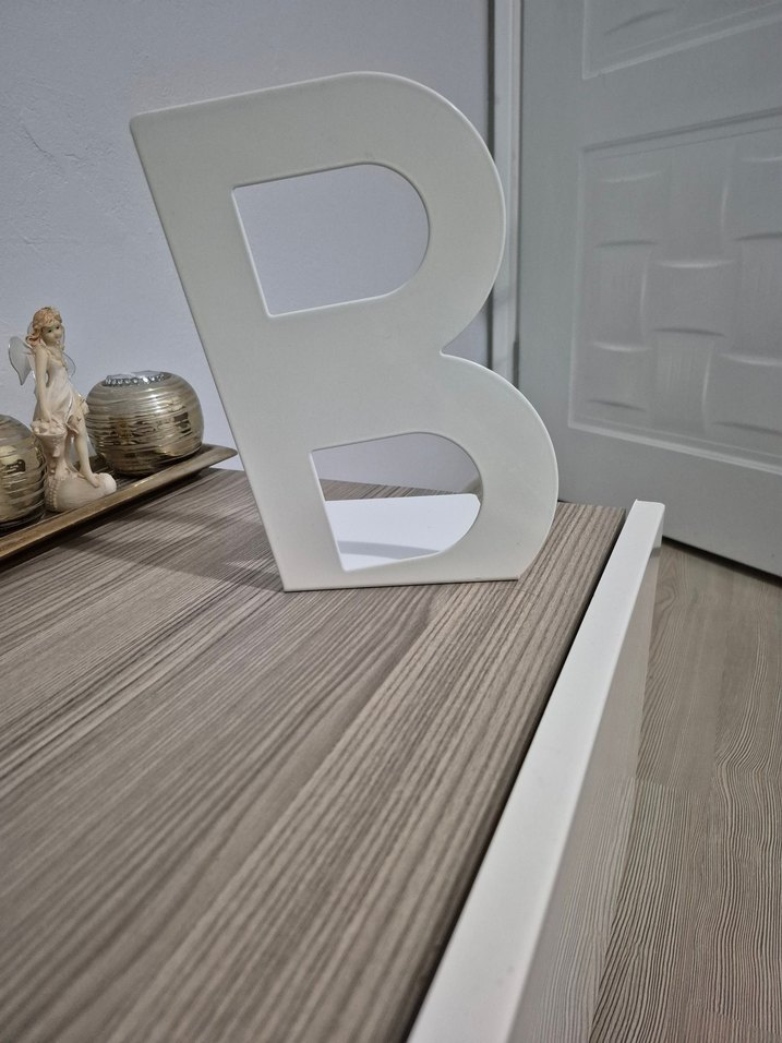 B Harfi Dekoratif Obje Beyaz - Görsel 4