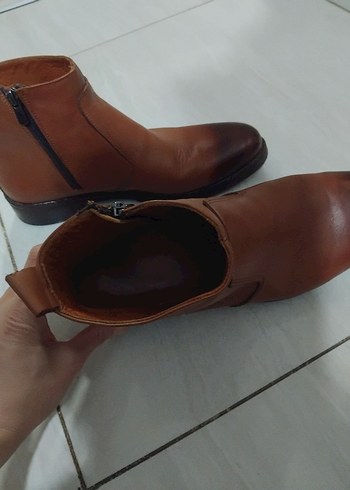 Kahverengi Parlak Deri Erkek Bot - Görsel 4