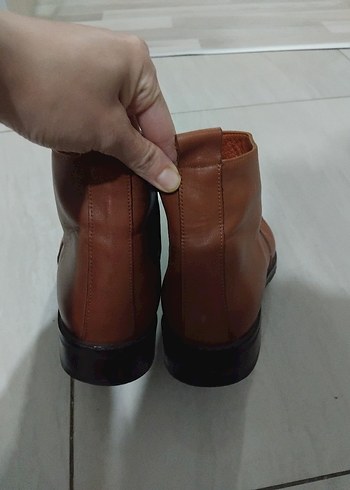 Kahverengi Parlak Deri Erkek Bot - Görsel 3