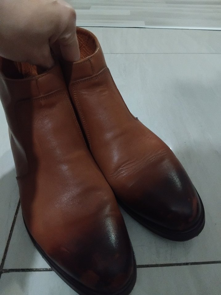 Kahverengi Parlak Deri Erkek Bot - Görsel 2