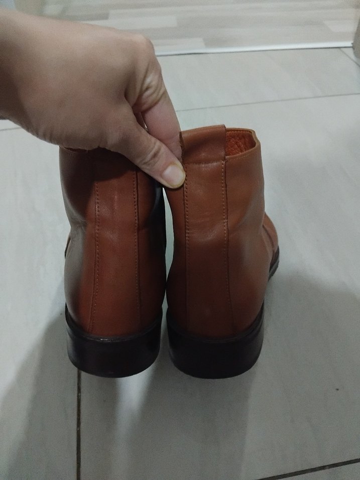 Kahverengi Parlak Deri Erkek Bot - Görsel 3