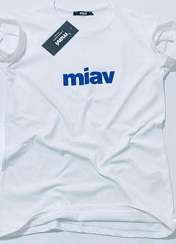 Mavi marka miav beyaz t-shirt 