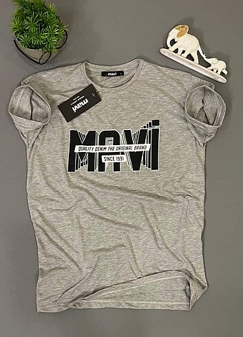 Gri renk mavi marka t-shirt 