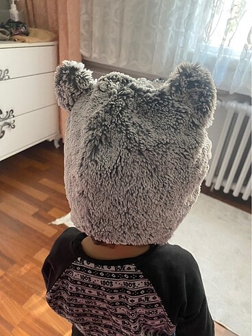 2-3 Yaş, 20 cm Beden beyaz Renk Kurt Köpeği Peluş Şapka