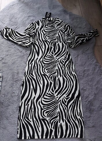 Zebra desen elbise 