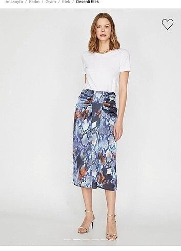 Koton yılan derisi desenli etek  - Görsel 2