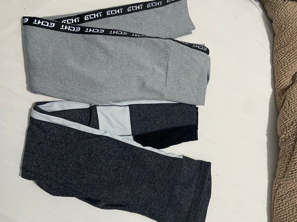 Gri Elastik Belli Kadın Spor Tayt - Görsel 2