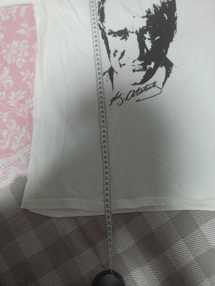 Beyaz Atatürk Baskılı  Tişört - Görsel 4