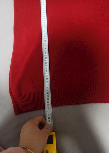 Kırmızı Yüksek Yakalı Kadın Triko tunik - Görsel 5