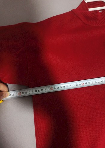 Kırmızı Yüksek Yakalı Kadın Triko tunik - Görsel 4