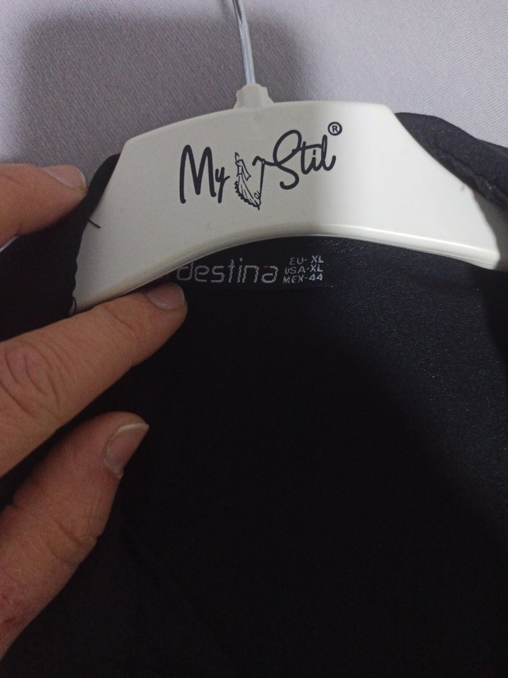 Düğmeli Siyah Uzun tunik - Görsel 3