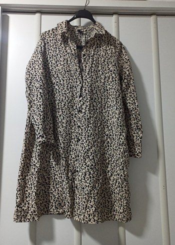 Bej Zebra Desenli Salaş tunik