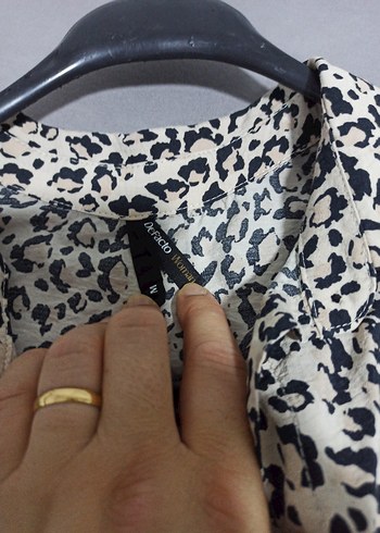 m Beden Bej Zebra Desenli Salaş tunik