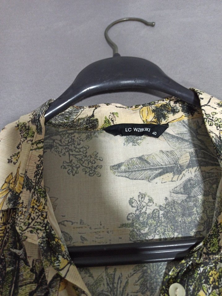 Bohem Uzun Kollu Bej Gömlek - Görsel 2