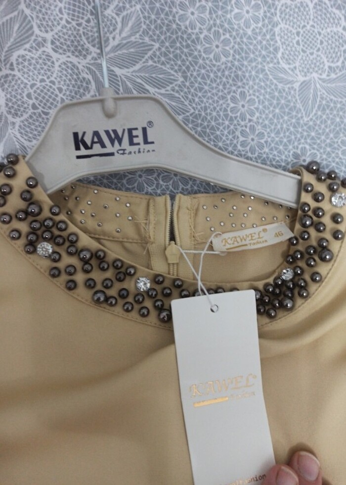 Saten şık abiye - Görsel 5