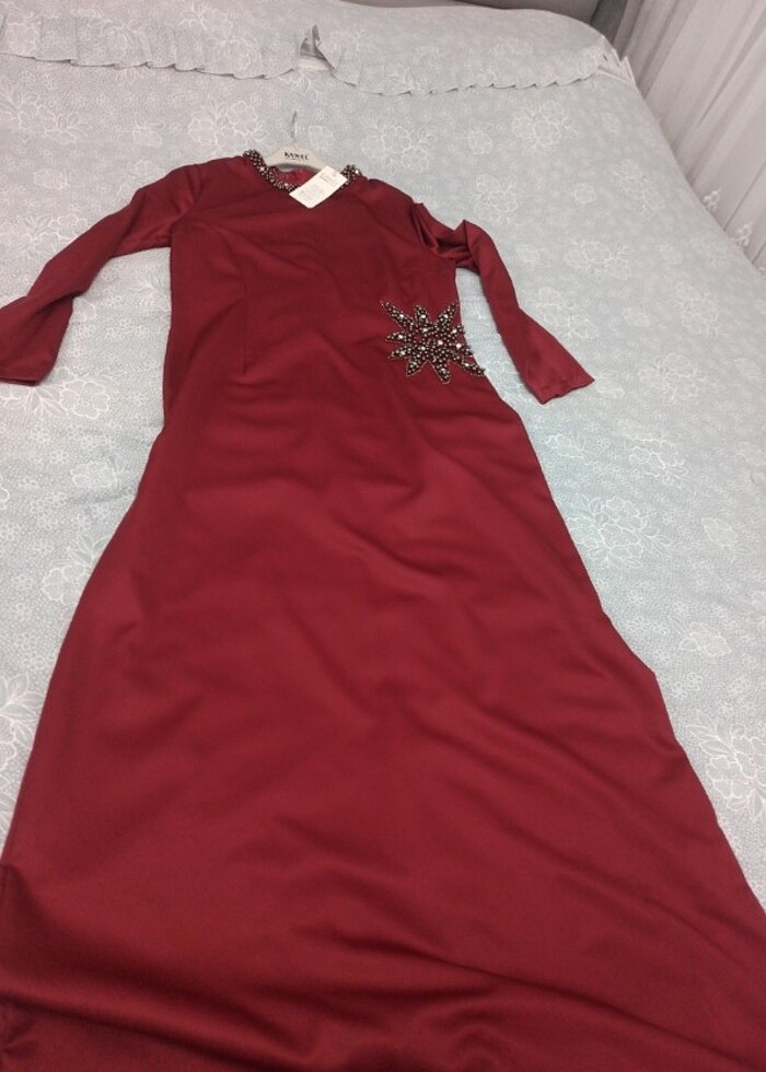 Saten şık abiye - Görsel 2