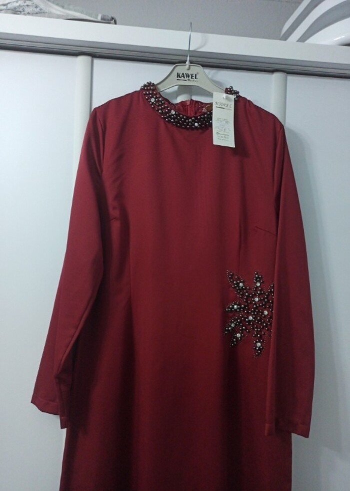 Saten şık abiye - Görsel 3