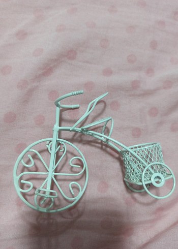 Beyaz Pastel Mini Metal Üç Tekerlekli Bisiklet - Görsel 2