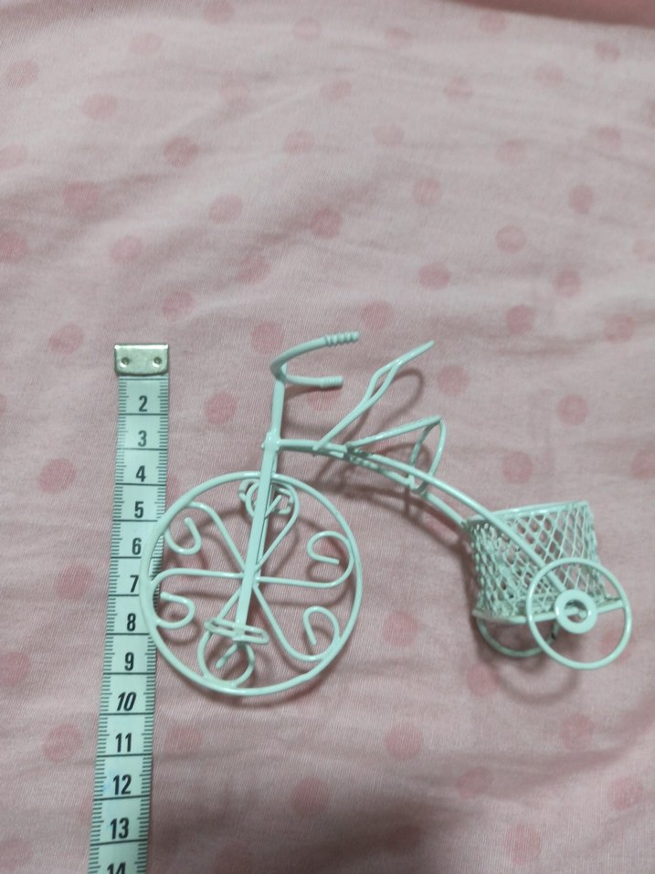 Beyaz Pastel Mini Metal Üç Tekerlekli Bisiklet - Görsel 4