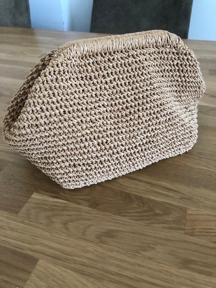 Bej Örgü Kadın Portföy Çanta - Görsel 2