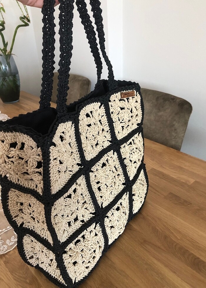 Kağıt ip örgü çanta - Görsel 3