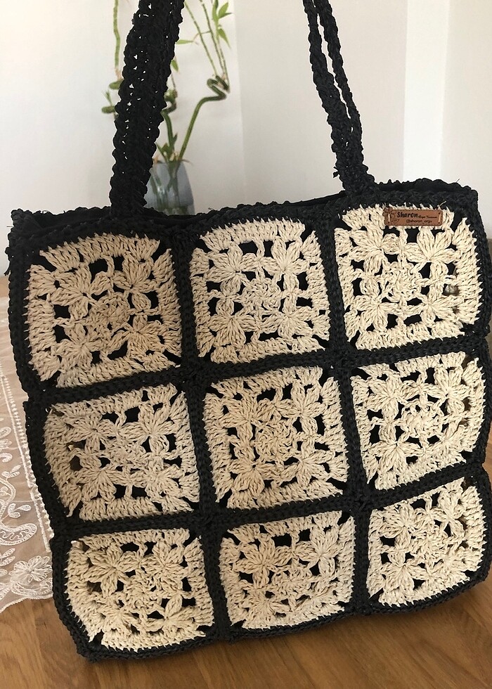 Kağıt ip örgü çanta - Görsel 2