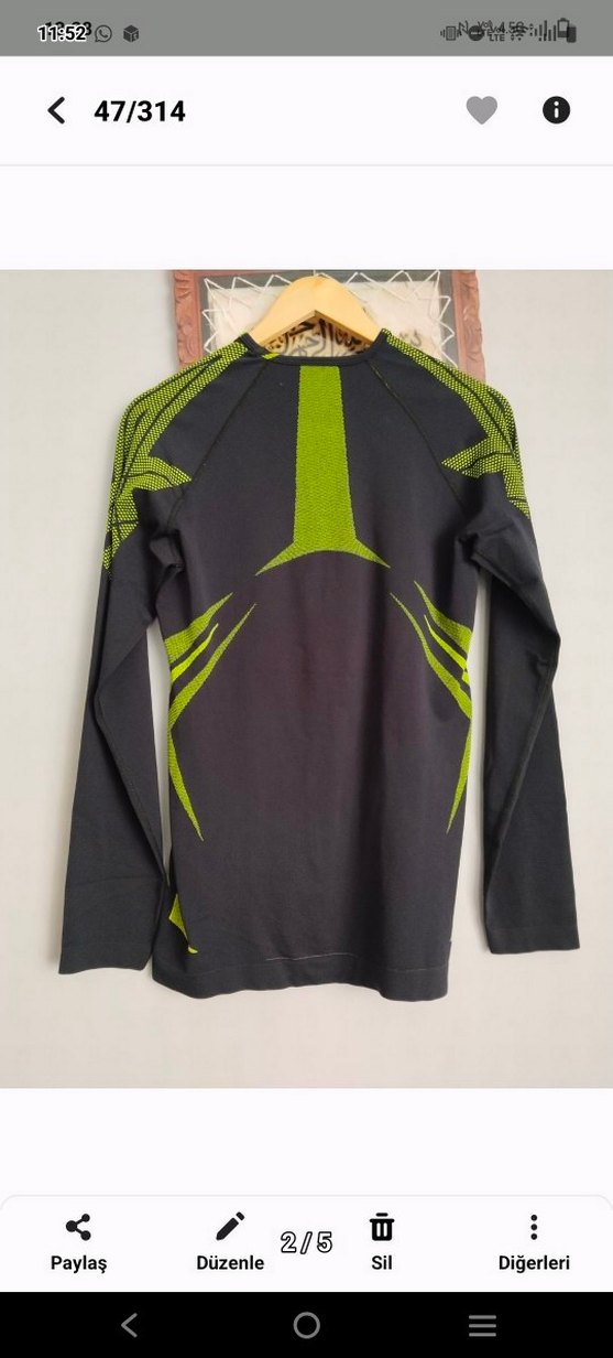 Yeşil Desenli Erkek Uzun Kollu Spor Tişört - Görsel 2