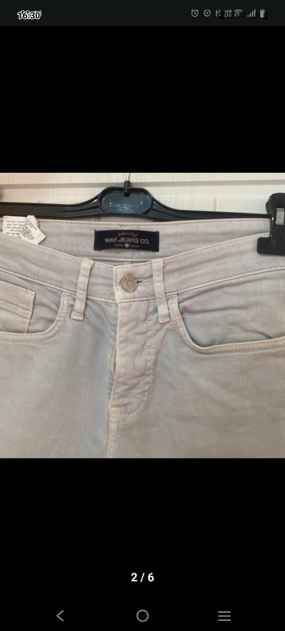 Gri Bağcıklı Denim Mini Bermuda Şort - Görsel 2