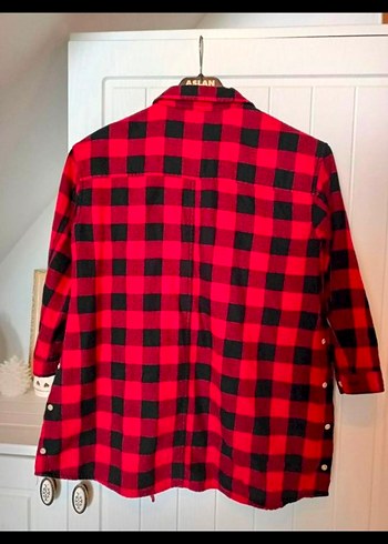 çocuk Kırmızı Kareli Uzun Kollu Gömlek - Görsel 6