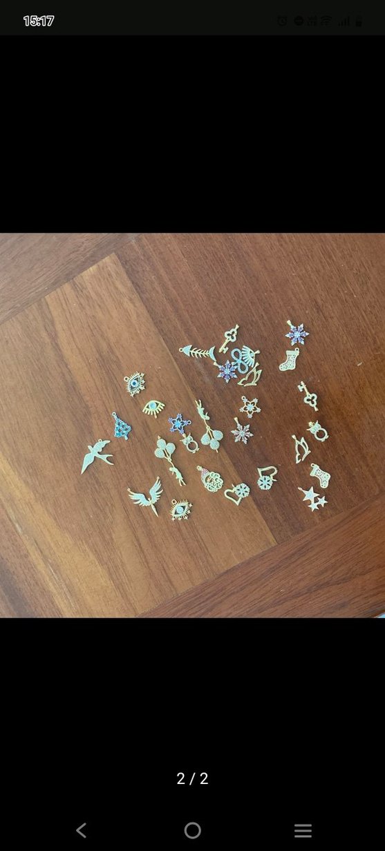 Altın Renkli İşlemeli Pullu Kadın Charm Seti - Görsel 2