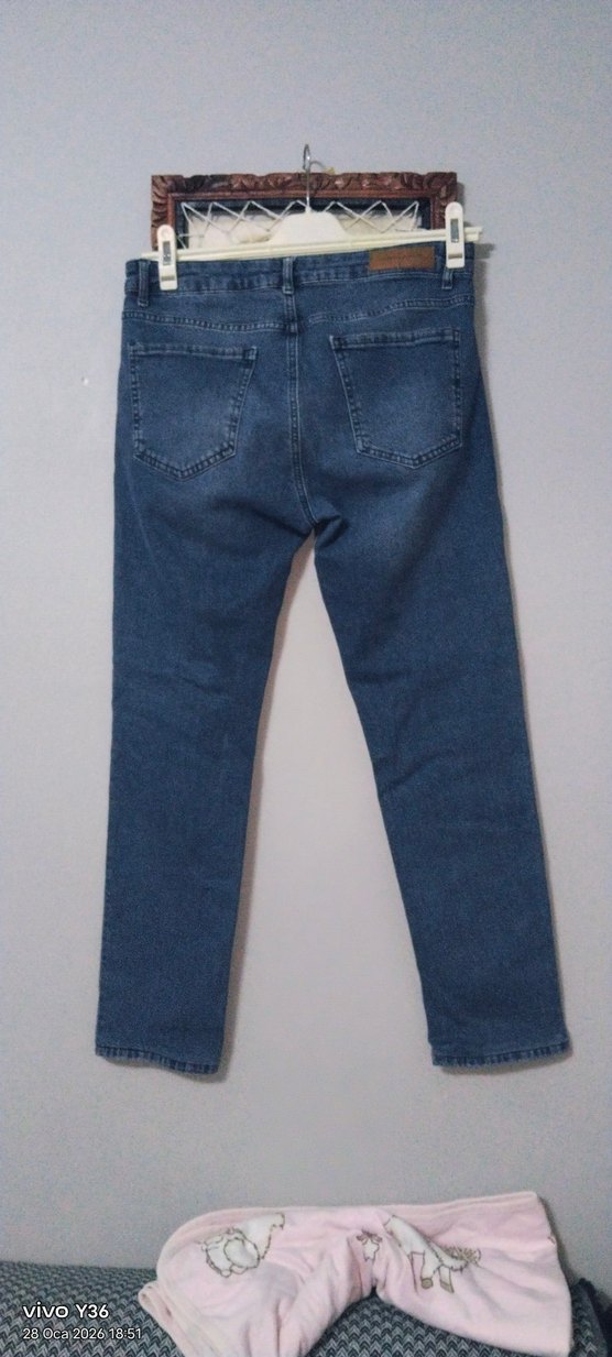 Gri Tonlu Lacivert Erkek Denim Pantolon - Görsel 4