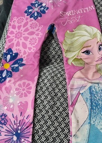 Pembe Çiçekli ve Payetli Kız Tayt - Görsel 4